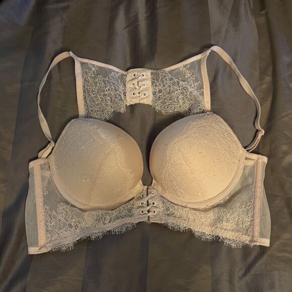 Victoria’s Secret Bombshell Lace Push-Up Bra – Ivory 32C - Picture 1 of 5